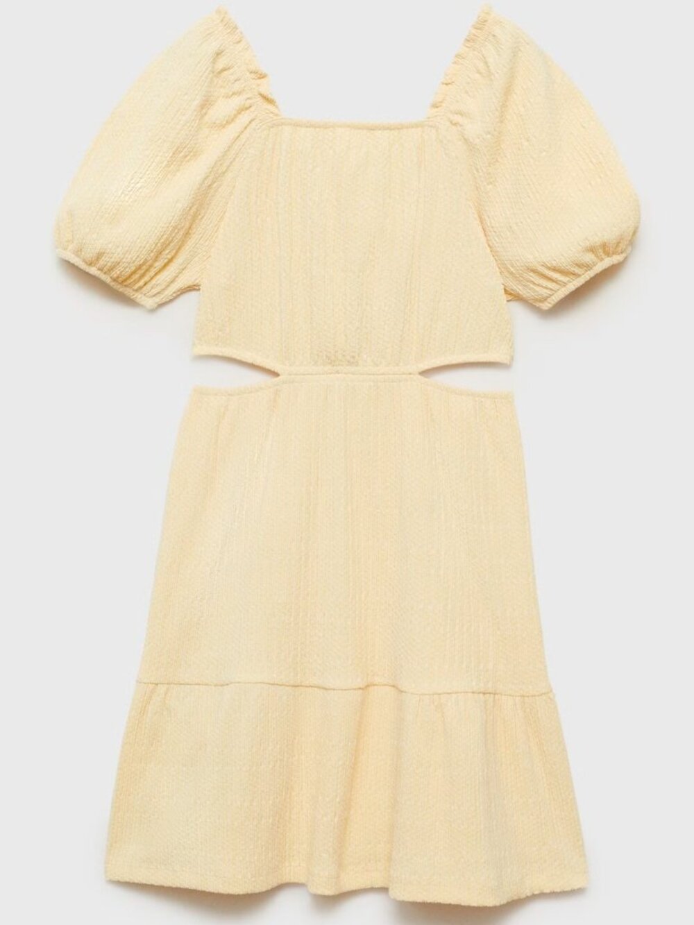 Pastel Yellow Short Sleeeve Cut-out dress Girls Sz 11/12